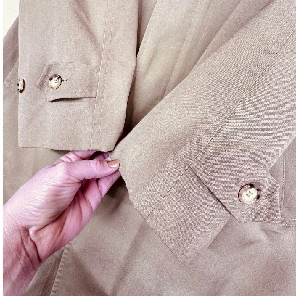 London Town 42L Trench‎ Tan Sherpa Lined Vintage Retro Nostalgic